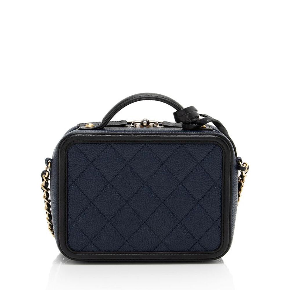 Chanel Caviar Leather CC Filigree Small Vanity Case - Picture 3 of 13